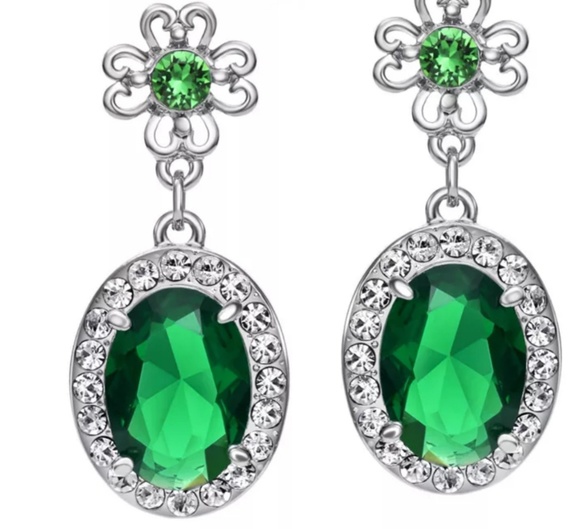 GOLD PLATED Jewelry - Green Zircon earrings